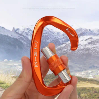 12/25KN Outdoor Ascend Professional Safety Carabiner D Shape Key Hooks Aluminum Climbing Security Master Lock Camping Tools