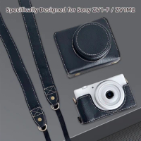 Digital Camera Protective Case for Sony ZV1-F/ ZV1M2 PU Leather Camera Storage Bag Removable Strap for Sony ZV1-F/ ZV1M2