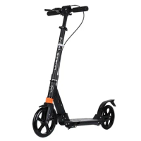 Adult Scooter with double shock absorption, double brake and 20cm PU wheel adult foldable kick scooter