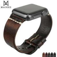 MAIKES Watch Accessories Bracelets Genuine Leather Strap For Apple Watch Strap 44mm 40mm iWatch Bands 42mm 38mm Watchband