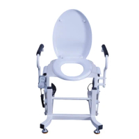 Steel Double Electric Lift Automatic Disabled Toilet Chair Bedside Commode Chair Lift Wheelchair With Toilet