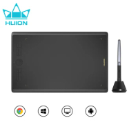 HUION H610X Graphics Tablet Drawing 8192 Levels Pressure Battery Free Pen Tablets Chromebook Android Supported 8 Shortcut Keys