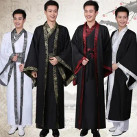 Ancient Mens Hanfu Straight Train Cloak Tang Attire Qin Dynasty Warring States Period Official Attire Han Dynasty