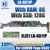 For LENOVO Yoga C630 Notebook Mainboard LA-G611PRAM 8G SSD 128G Laptop Motherboard Test
