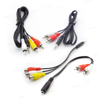 3pole 4 pole 3.5mm male Jack Plug To 2RCA 3 RCA female Adapter AV Cable Wire Cord  QB5TK