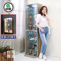 BuyJM台灣製高164.5公分LED鏡面背板低甲醛10層強化玻璃展示櫃/收納櫃/玻璃櫃/公仔櫃