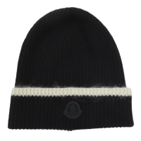 【二手名牌BRAND OFF】MONCLER 黑色 毛線織 毛帽