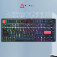 AJAZZ AK832 2.4G Wireless Mechanical Gaming Keyboard 81 Keys RGB Bluetooth 5.0 Keyboard Ergonomic for Laptop Gamer Desktop PC