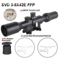SVD 3-9X42E FFP Sniper Rifle Red Illuminated Scope For Hunting Glass Reticle Tactical Optics Sights Shooting AK Rifle Ak47
