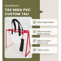 Tas Mika PVC Custom Print / Tote Bag Mika Tebal 0.8 mm Custom Sablon Plus Seleting