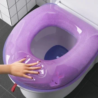 O-shape Waterpoof Soft Toilet Seat Cover Bathroom Washable Closestool Mat Pad Cushion Toilet seat Bidet Toilet Cover Accessories