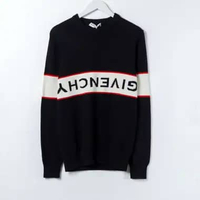 Sweater GIVENCHY UP SIDE TEXT STRIPE WHITE BLACK KNIT SWEATSHIRT 100% ORIGINAL XS