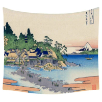 Japanese Mount Fuji Enoshima In The Sagami Province Ukiyoe Tapestry By Ho Me Lili For Livingroom Decor Wall Hanging