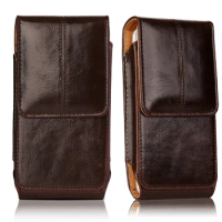 Universal 4.7'' 5.5'' Smartphone Pouch Case for iphone6 6s 7 8 plus xiaomi5 Leather Belt Clip phone bag Magnetic phone Holster