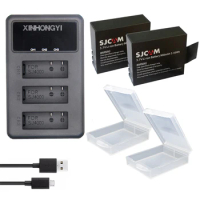 900mAh SJ4000 Battery + USB LED 3-Slots Charger for SJCAM SJ4000 Wifi SJ5000x M10 SJ7000 SJ6000 SJ8000 H9 Camera Bateria