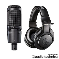 audio-technica 靜電型電容式麥克風 AT2020USB+ + 專業型監聽耳 ATHM20x