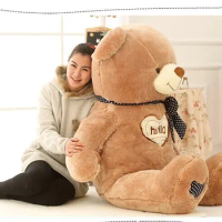 130cm "hello" love sweet teddy bear plush toy bear doll , Christmas gift b7817