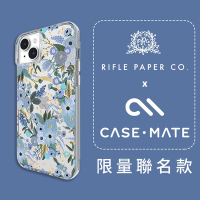 美國 CASE·MATE x RPC 限量聯名款 iPhone 15 Plus 精品防摔殼MagSafe-花園派對-藍