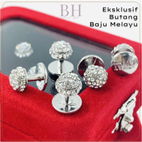 Brooch Hijab Ser [FREE BOX] Eksklusif Butang Baju Melayu Nikah Batu Korea Button Muslimin -BT23