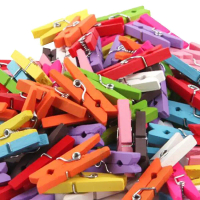 Ghim Mini Bằng Gỗ, 50x Trộn, Kẹp Lò Xo Treo Ảnh Thủ Công, Kẹp Quần Áo 2,5cm