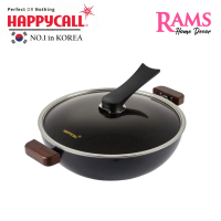 Happy Call Crocodile IH 32cm Induction Graphene Chef Wok with Self Standing Glass Lid / Non-Stick Po