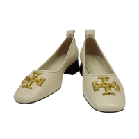 【二手名牌BRAND OFF】TORY BURCH 湯麗柏琦 奶油色 山羊皮 Eleanor 高跟鞋 #6.5