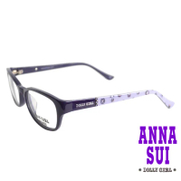 【ANNA SUI 安娜蘇】Dolly Girl系列典雅框眼鏡(DG524-760-鑽飾花紋圖騰-紫)