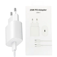 High Quality 25W USB C Charger For Samsung Galaxy S24 S23 With Type C Cable For S22 S21 S20 Ultra Super Fast Charging Charger