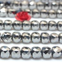 Terahertz Stone Faceted Cube Loose Beads Wholesale Gemstone Energy Health Semi Precious Bracelet Necklace Diy Jewelry Making 15"