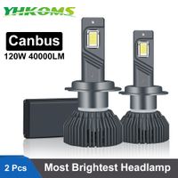 YHKOMS 120W LM Canbus H4 H7 LED Car Headlight H1 H8 H9 H11 9005 HB3 9006 HB4 880 881 LED Bulb Auto Fog Lamp Car Headlamp