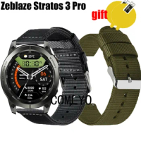For Zeblaze Stratos 3 pro Smart Watch Strap Men women Band Nylon Canva Belt Wristband Screen Protector
