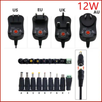 3v 4.5v 5v 6v 7.5v 9v 12v 200mA 300mA 400mA 500mA 600mA 700mA 800mA Power Adapter with 9 pieces DC connection tip power supply