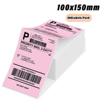 Phomemo Colorful Fan-Fold A6 Thermal Label Sticker 100x150mm Paper For PM-241BT/D520/246S Waybill Pr