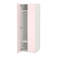 SMÅSTAD/PLATSA 衣櫃/衣櫥, 白色/淺粉紅色, 60x57x181 公分