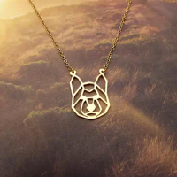 Siberian Husky Necklace Women Origami Statement Pendant Pet Jewelry