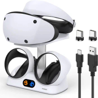 For Ps5 VR2 Fast Charging Dual Charger Dock Station for Playstation VR2 Glasses Holder With Display Light Handle Charging Base