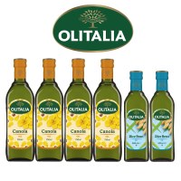 【Olitalia 奧利塔】頂級芥花油750mlx4瓶(+玄米油500mlx2瓶-禮盒組)