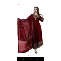 Indian Pakistani Dress and Dupatta Set, 2 Pieces, Cotton Rayon, True Color May Vary Slightly from th