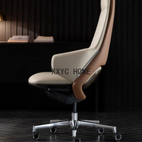 Leather Boss Office Chair Home Study Computer Chair Comfortable President Swivel Chair Executive