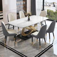 Salon Marble Dining Table Dinner Patio Restaurant Conference Coffe Dining Table Console Kitchen Juegos De Comedor Home Furniture