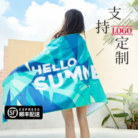 速干游泳浴巾女薄款游泳浴巾吸水速干不掉毛運動毛巾海邊速干浴巾