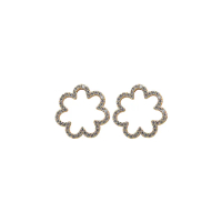 【KATE SPADE】經典雲朵造型鑲鑽穿式耳環(金)
