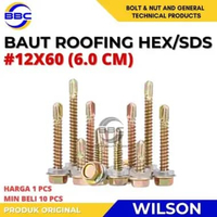 Sekrup Roofing SDS 12X60 Baut Roffing Baja Ringan HEX SDS