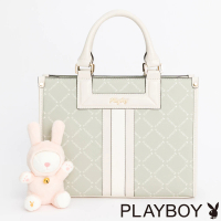 【PLAYBOY】手提包附長背帶 Lucky Bunny系列(綠色)