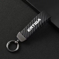 Carbon fiber Leather Car Keyring Exquisite Anti-lost Car Keychain for Suzuki ERTIGA 2021 2020 2019 2018 Accessories