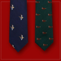 領帶 GIEVES CHARLES意大利風格 真絲刺繡狩獵限量版男士領帶禮盒包裝  全館八五折 交換好物