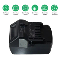 18V 6 Ah 8 Ah 10.0Ah Rechargeable Battery Replacement for Hitachi Power Tools BSL1840, DSL18DSAL, BSL 1840