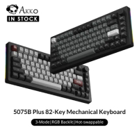 Akko 5075B Plus-S Mechanical Keyboard 3/5 Pin Hot Swap RGB LED 82-Key with Konb Gaming Keyboard Support Wireless/USB/Bluetooth