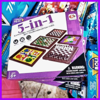 Magnetic Board Game 5 in1 Catur Ludo Snake &Ladders Halma Checker Mini