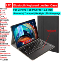 Bluetooth Keyboard Case For Lenovo Tab P12 Pro Xiaoxin Pad Pro 12.6 Touchpad Tablet Case Arabic Hebrew Spanish Korean Keyboard